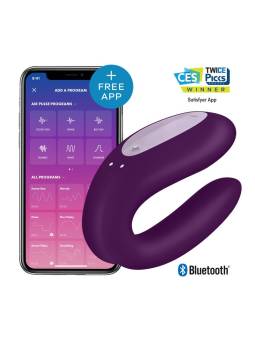 Vibrador para Parejas con APP Double Joy Violeta